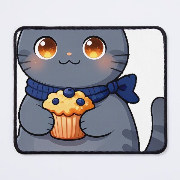 Item preview, Cute Chartreux Cat with Blueberry Muffin Icon designed and sold by pumsquare.