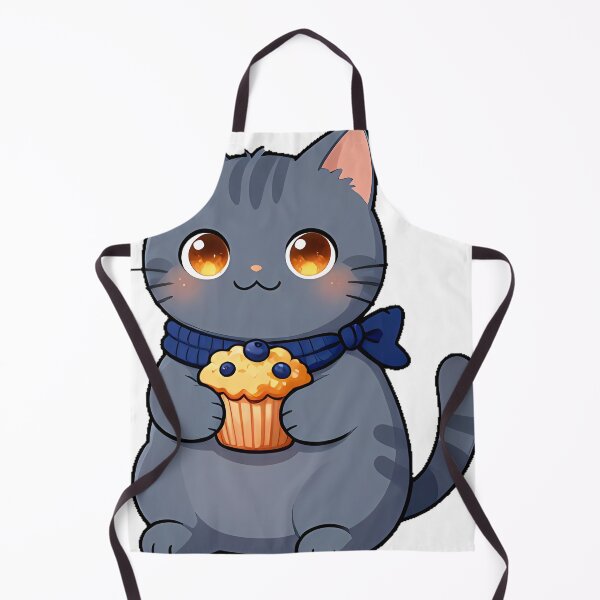 Item preview, Cute Chartreux Cat with Blueberry Muffin Icon designed and sold by pumsquare.