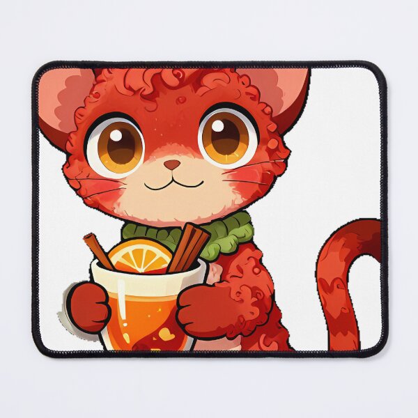Item preview, Cute Devon Rex Cat with Spiced Apple Cider Icon designed and sold by pumsquare.