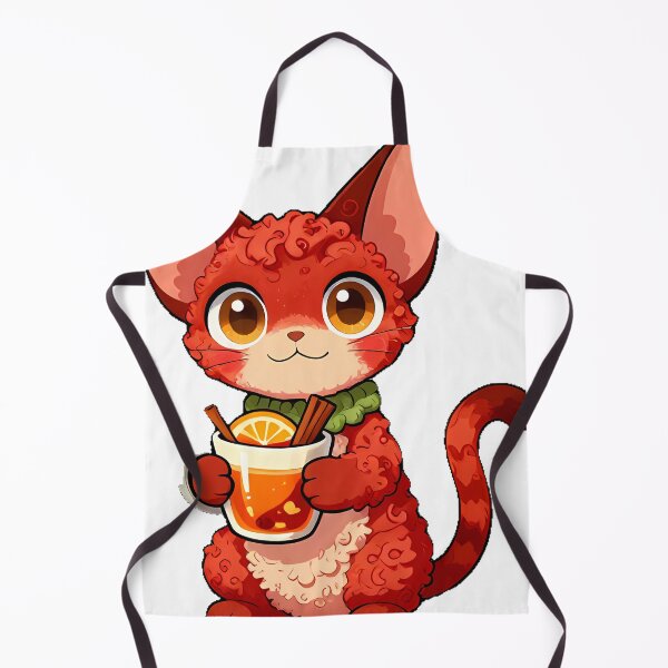 Item preview, Cute Devon Rex Cat with Spiced Apple Cider Icon designed and sold by pumsquare.