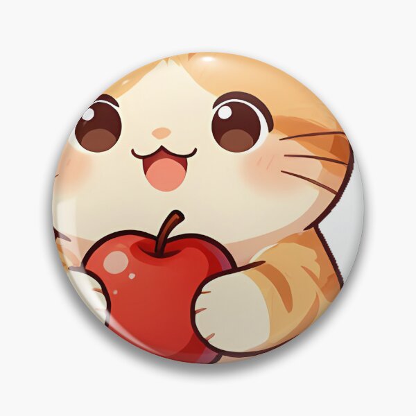 Item preview, Cute Munchkin Kitten with Autumn Apple Icon designed and sold by pumsquare.