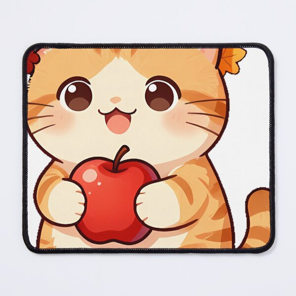 Item preview, Cute Munchkin Kitten with Autumn Apple Icon designed and sold by pumsquare.