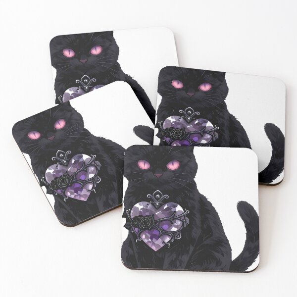 Item preview, Gothic Rose Quartz Cat Gothic Heart Relic designed and sold by IllumeInk.