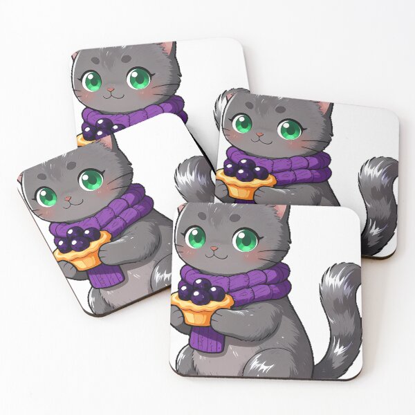 Item preview, Cute Nebelung Cat with Blackberry Tart Icon designed and sold by pumsquare.