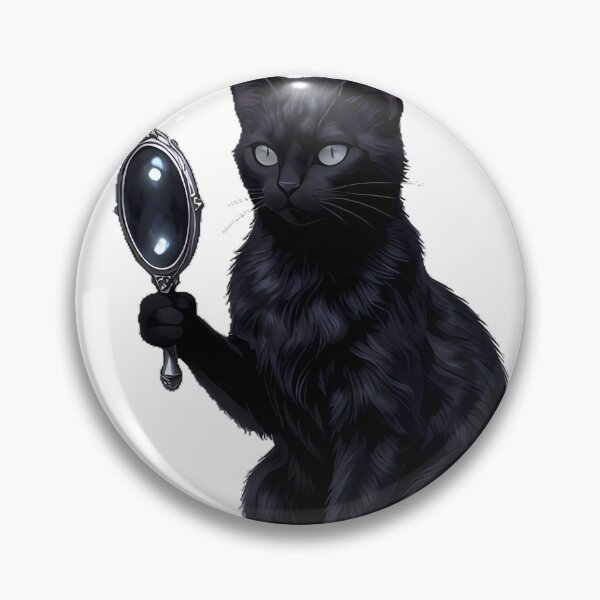 Item preview, Gothic Hematite Cat Shadow Scrying Mirror designed and sold by IllumeInk.