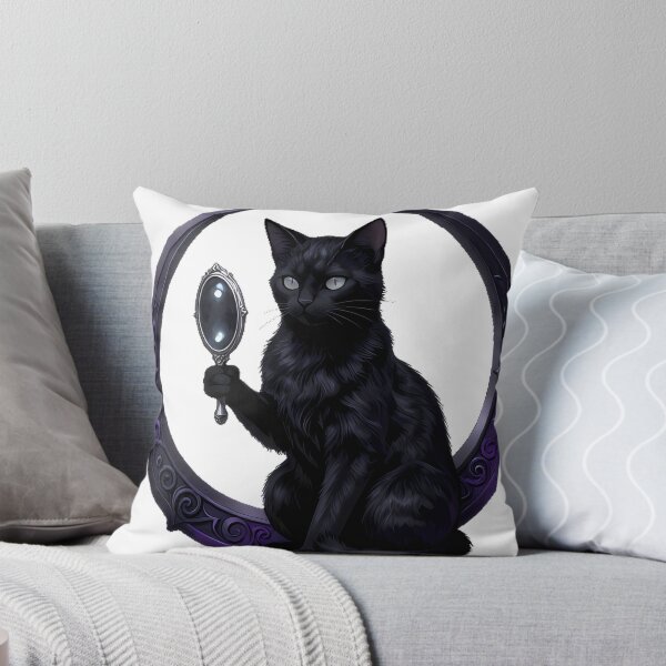 Item preview, Gothic Hematite Cat Shadow Scrying Mirror designed and sold by IllumeInk.