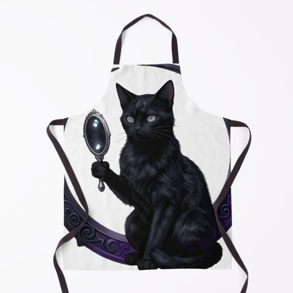 Item preview, Gothic Hematite Cat Shadow Scrying Mirror designed and sold by IllumeInk.