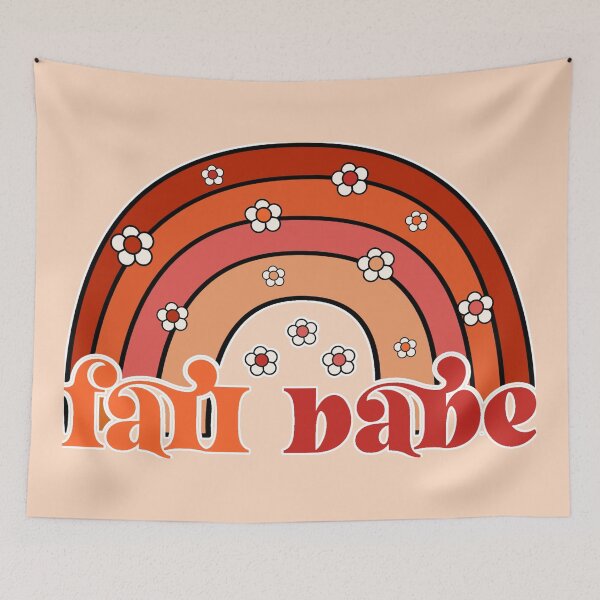 Item preview, Retro Fall Babe Groovy Rainbow Floral Autumn designed and sold by zozo-shop.