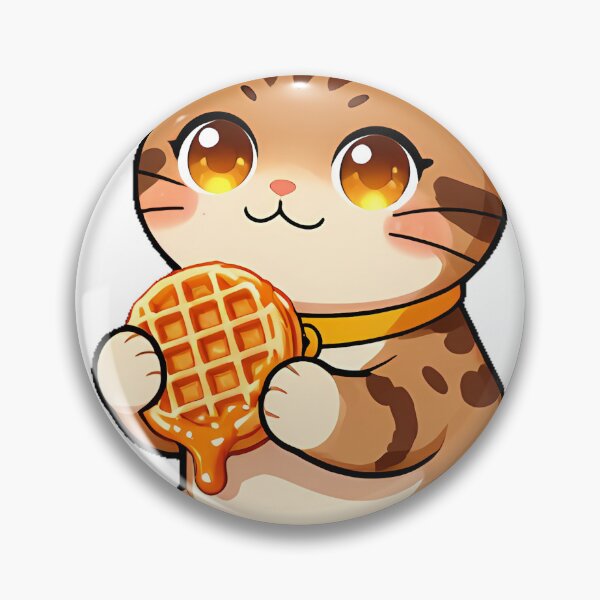 Item preview, Cute Ocicat Cat with Caramel Stroopwafel Icon designed and sold by pumsquare.