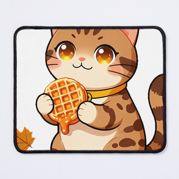 Item preview, Cute Ocicat Cat with Caramel Stroopwafel Icon designed and sold by pumsquare.