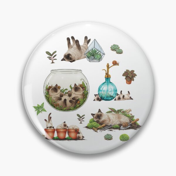 Item preview, Sleepy Siamese Cats and Botanical Terrarium Sticker Pack designed and sold by chillaxcats.