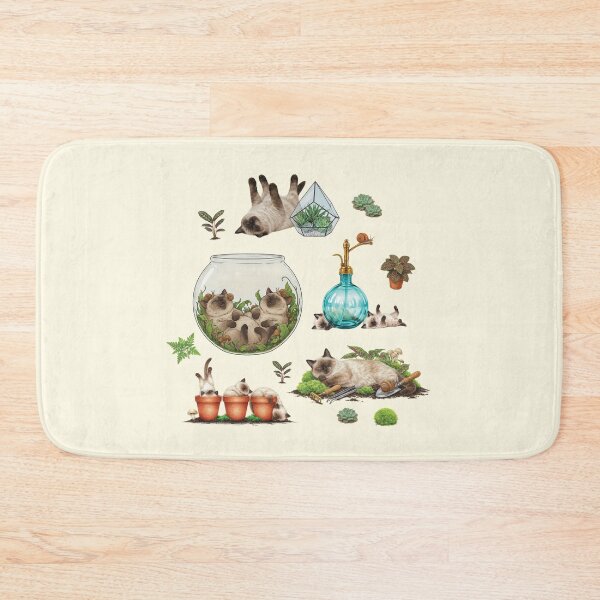 Item preview, Sleepy Siamese Cats and Botanical Terrarium Sticker Pack designed and sold by chillaxcats.