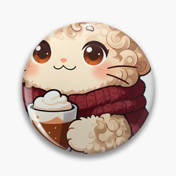 Item preview, Cute Selkirk Rex Cat with Hot Cocoa Icon designed and sold by pumsquare.