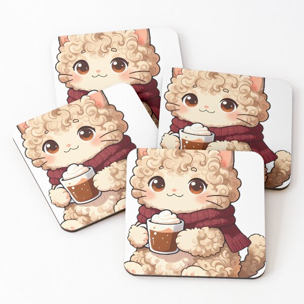 Item preview, Cute Selkirk Rex Cat with Hot Cocoa Icon designed and sold by pumsquare.