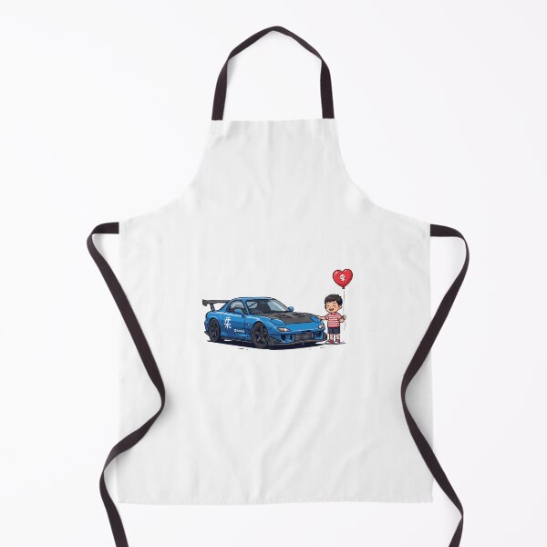 Item preview, Cute Kawaii Kid with Blue JDM RX7 Drift Car and Panda Heart Balloon Vector designed and sold by KaleeDesigns.