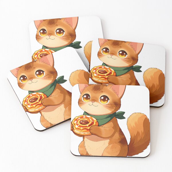 Item preview, Cute Somali Cat with Glazed Pecan Pastry Icon designed and sold by pumsquare.