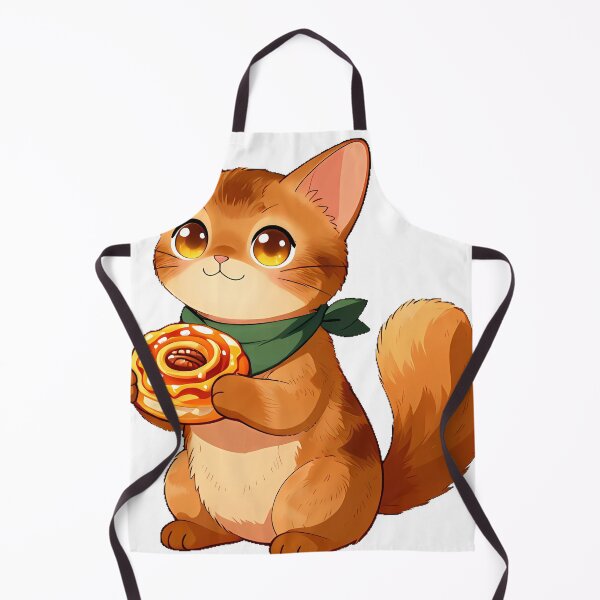 Item preview, Cute Somali Cat with Glazed Pecan Pastry Icon designed and sold by pumsquare.