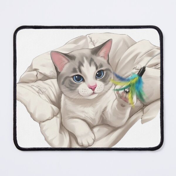 Item preview, Playful Cute Kitten BB Playing With Feather Toy Digital Art designed and sold by PetalsPaws.