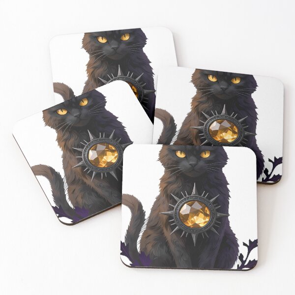 Item preview, Gothic Citrine Cat Solstice Amulet designed and sold by IllumeInk.