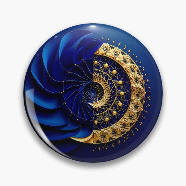 Item preview, Classic Sapphire and Gold Filigree Geometric Vortex designed and sold by Vicky Brago-Mitchell®.