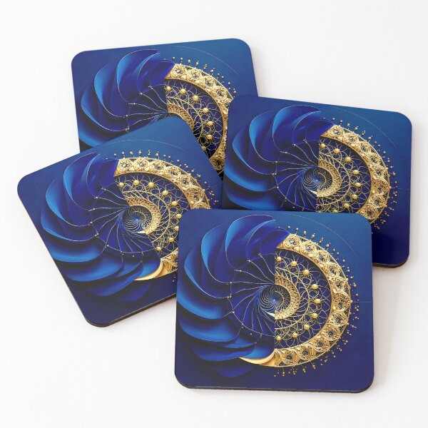 Item preview, Classic Sapphire and Gold Filigree Geometric Vortex designed and sold by Vicky Brago-Mitchell®.