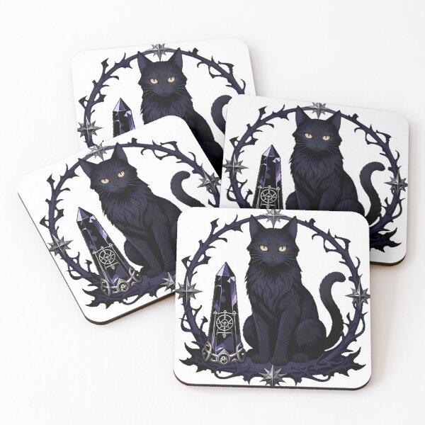 Item preview, Gothic Black Onyx Cat Tarot Altar designed and sold by IllumeInk.