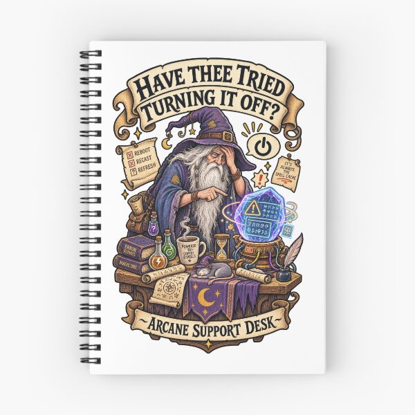 Item preview, Arcane Support Desk Wizard Tech Humor designed and sold by Trendy-Artistry.
