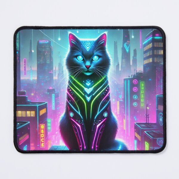 Item preview, Neon Cyberpunk Cat City designed and sold by AlphaPODMonkey.