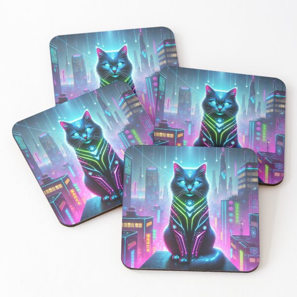 Item preview, Neon Cyberpunk Cat City designed and sold by AlphaPODMonkey.