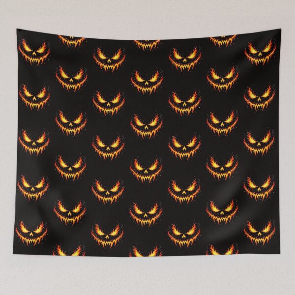 Item preview, Spooky Flaming Pumpkin Face Halloween Decorations designed and sold by Marcu Ioachim.