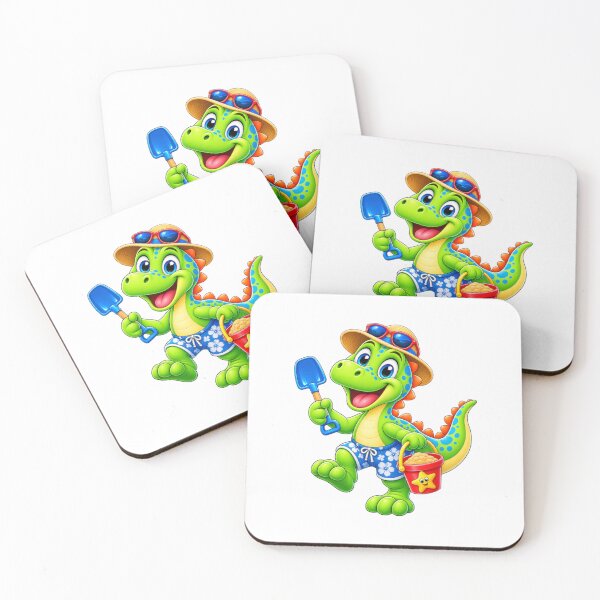 Item preview, dinosaur T-Rex sea side with bucket and spade designed and sold by JamesDunican.