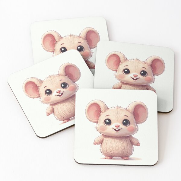 Item preview, Cute Cream Knitted Mouse with Big Ears designed and sold by NorcrossPENCIL.