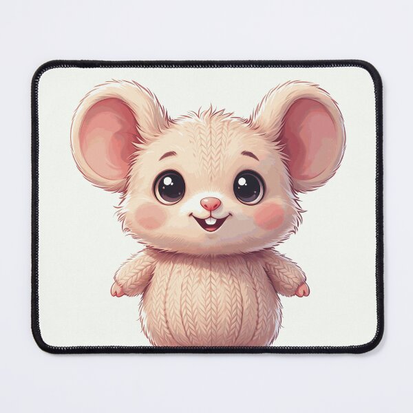 Item preview, Cute Cream Knitted Mouse with Big Ears designed and sold by NorcrossPENCIL.