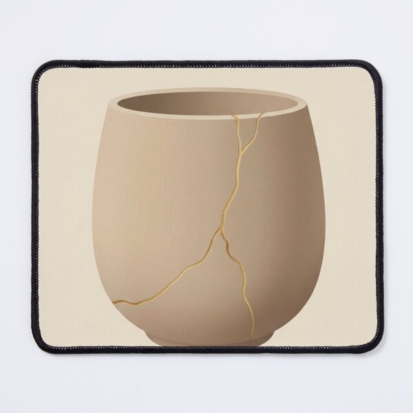 Item preview, Cracked Ceramic Vessel | Minimalist Japanese Still Life Print designed and sold by Zaramodo.