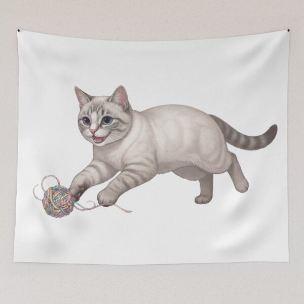 Item preview, Playful Cute Kitten BB Playing With Feather Toy Digital Art designed and sold by PetalsPaws.