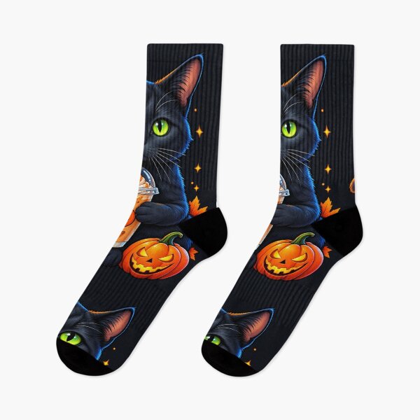 Item preview, Spooky Black Cat Pumpkin Spice Halloween Vibes designed and sold by Hari Arts.