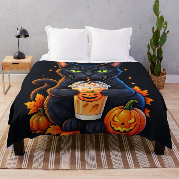 Item preview, Spooky Black Cat Pumpkin Spice Halloween Vibes designed and sold by Hari Arts.