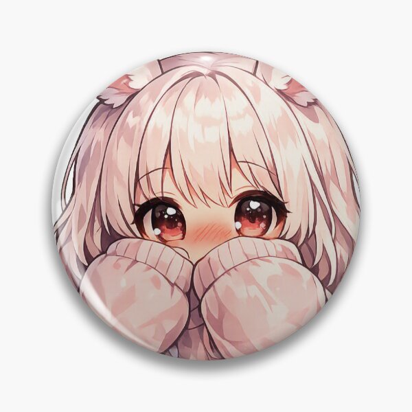 Item preview, Shy Bunny Anime Sticker Chibi Kawaii Blushing Character for Soft Girl Fans designed and sold by CutePrintCorner.