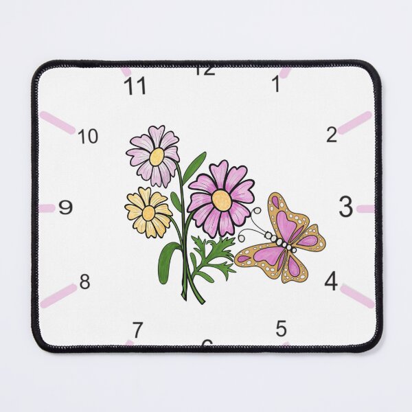 Item preview, Clocks Analog Pattern with Butterfly and Floral designed and sold by LifeTU.