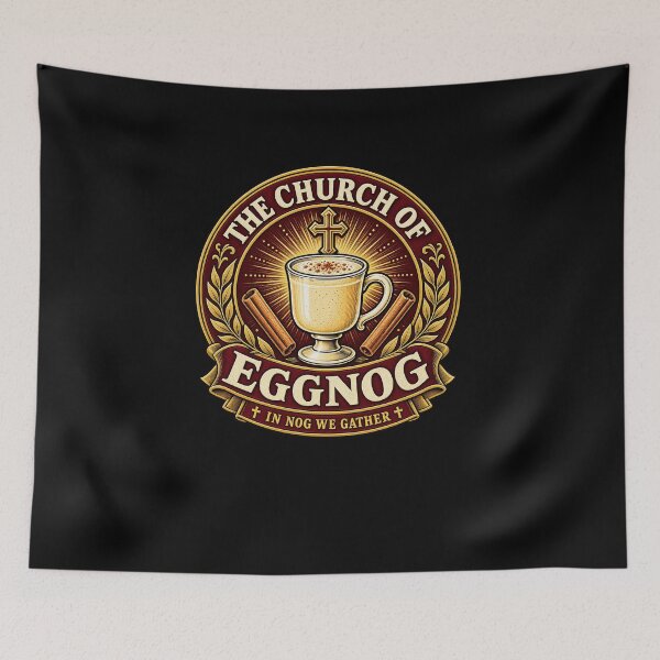 Item preview, Funny The Church of Eggnog Art designed and sold by elderberry.