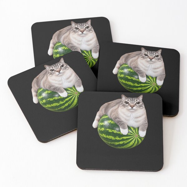 Item preview, Funny Cat on Watermelon Meme Art designed and sold by elderberry.