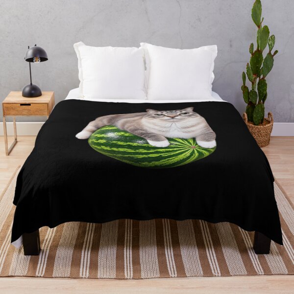 Item preview, Funny Cat on Watermelon Meme Art designed and sold by elderberry.