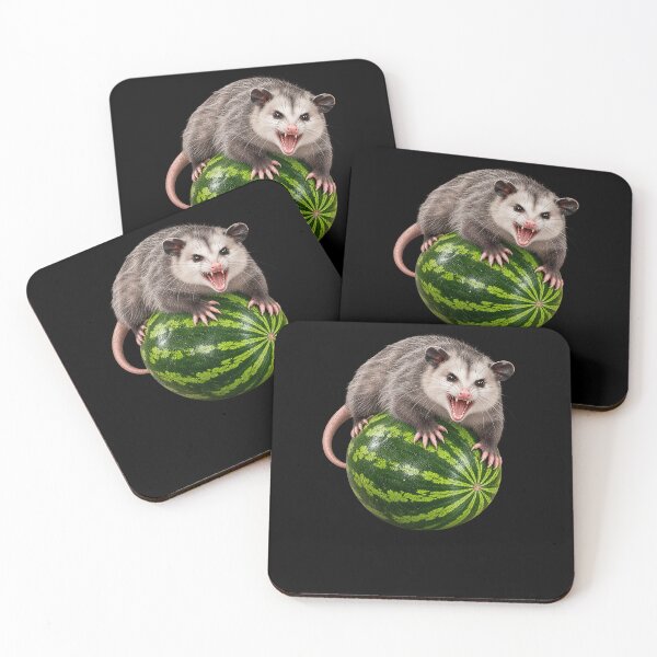 Item preview, Hissing Opossum Perched on Watermelon designed and sold by elderberry.