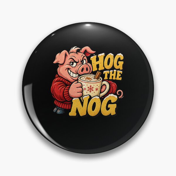 Item preview, Funny Hog The Nog Christmas Pun Pig Eggnog Art designed and sold by elderberry.