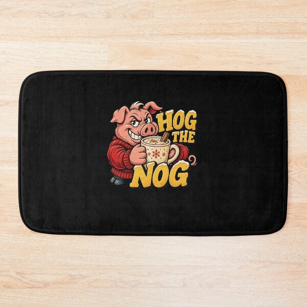 Item preview, Funny Hog The Nog Christmas Pun Pig Eggnog Art designed and sold by elderberry.