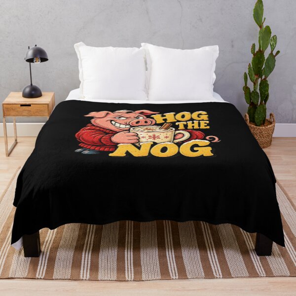 Item preview, Funny Hog The Nog Christmas Pun Pig Eggnog Art designed and sold by elderberry.