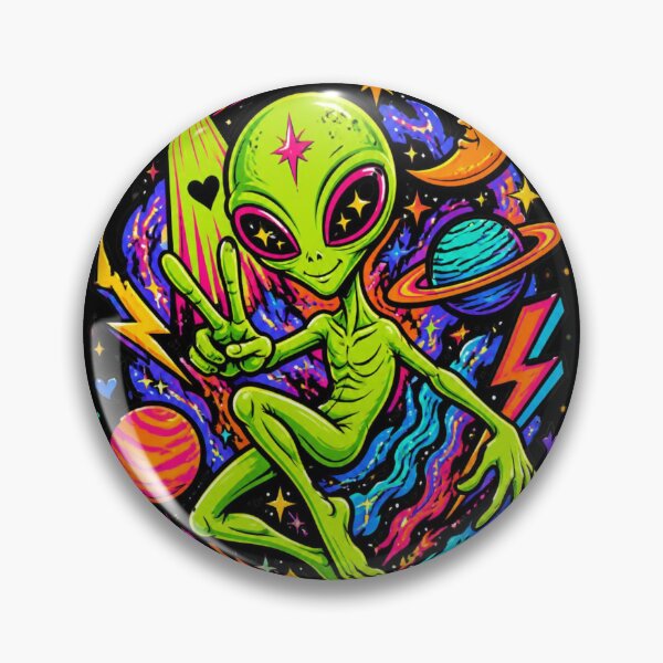 Item preview, Psychedelic Neon Peace Alien Space Pop Art designed and sold by Skyrocketz.