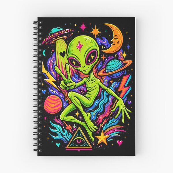 Item preview, Psychedelic Neon Peace Alien Space Pop Art designed and sold by Skyrocketz.
