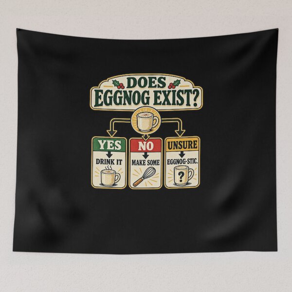 Item preview, Funny Does Eggnog Pun Exist Holiday Chart Art designed and sold by elderberry.