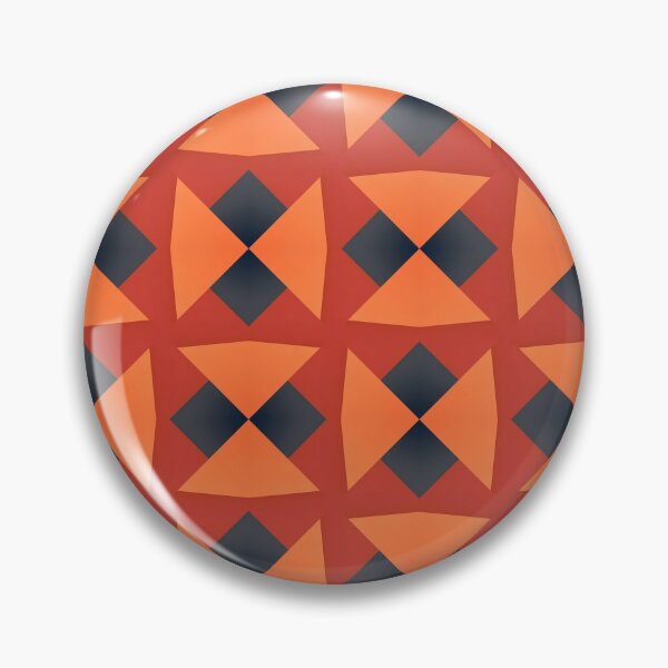Item preview, Geometric pattern features bold orange and dark shapes. designed and sold by PenguinWinter.